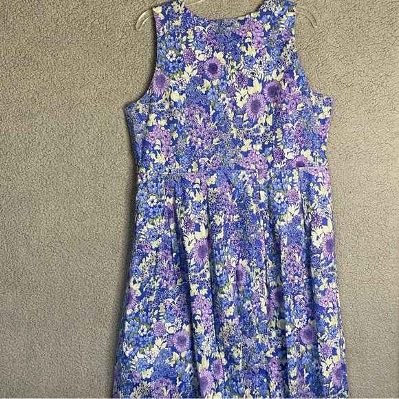 Chadwicks floral dress Womens size 16 blue Maxi Cottagecore Vtg sleeveless - Picture 10 of 16